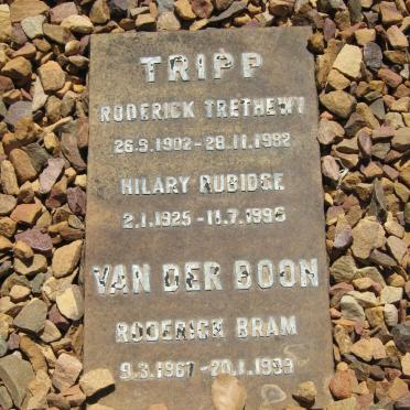 TRIPP Roderick Trethewy 1902-1982 &amp; Hilary Rubidge 1925-1996 :: BOON Roderick Bram, van der 1967-1999