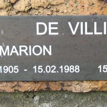 VILLIERS Abraham, de 1901-1964 &amp; Marion 1905-1988