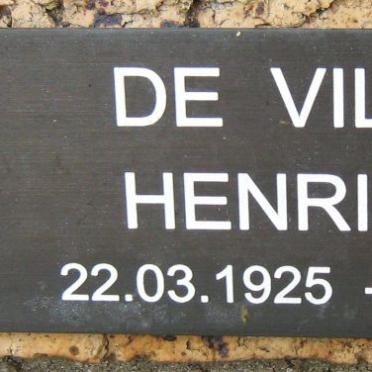 VILLIERS Henri Paul, de 1925-2007