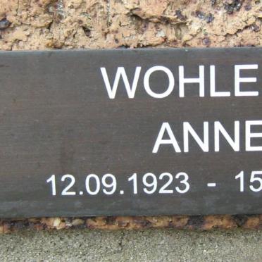 WOHLERS Anne 1923-1995