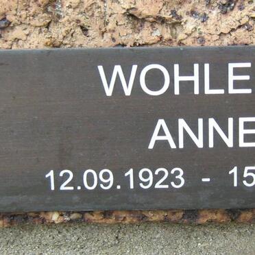 WOHLERS Anne 1923-1995