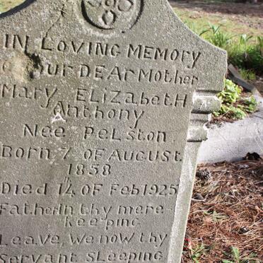 ANTHONY Mary Elizabeth nee PELSTON 1858-1925