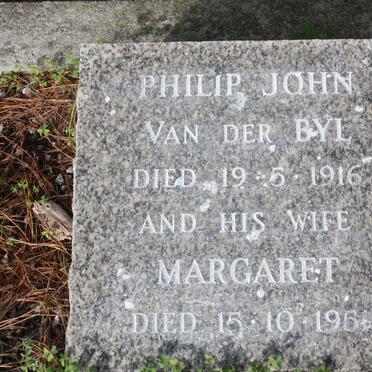 BYL Philip John, van der -1916 &amp; Margaret -1951 