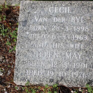 BYL Cecil, van der 1898-1963 &amp; Helen May 1901-1976 