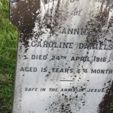 DANIELS Annie Caroline   -1916