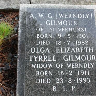 GILMOUR A.W.G. 1901-1982 &amp; Olga Elizabeth Tyrrel 1911-1993