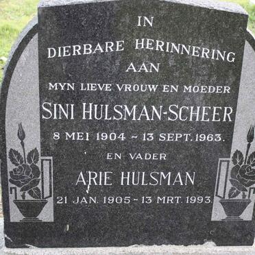 HULSMAN Arie 1905-1993 &amp; Sini HULSMAN-SCHEER 1904-1963