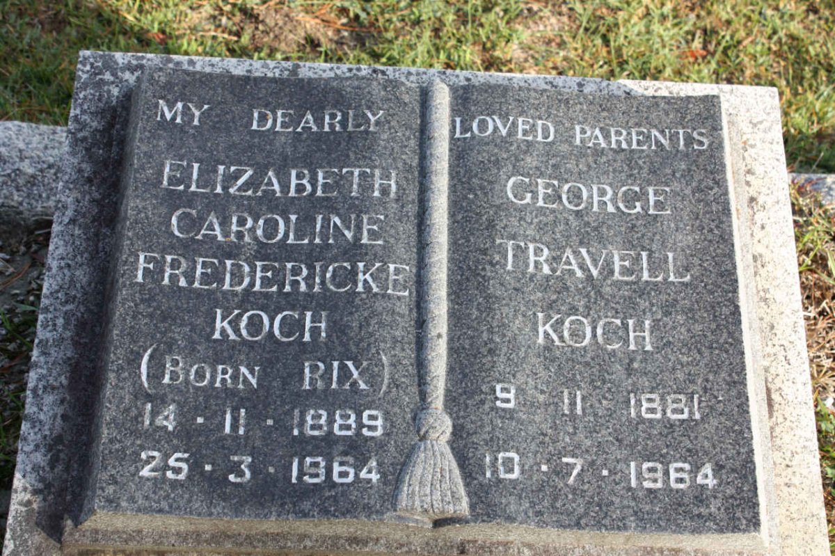 KOCH George Travell 1881-1964 &amp; Elizabeth Caroline RIX 1889-1964