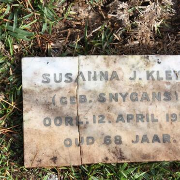 KLEYN Susanna J. nee SNYGANS  -1913