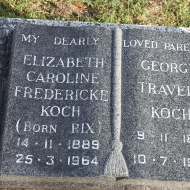 KOCH George Travell 1881-1964 &amp; Elizabeth Caroline RIX 1889-1964