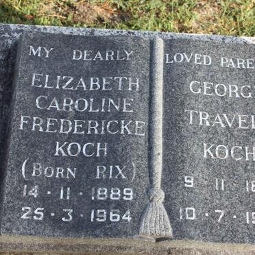 KOCH George Travell 1881-1964 &amp; Elizabeth Caroline RIX 1889-1964