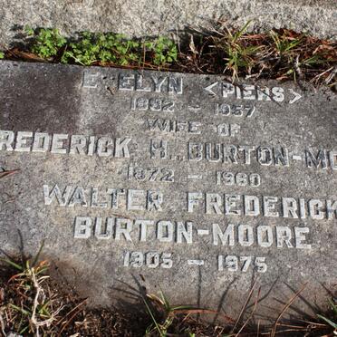 MOORE Frederick H., Burton 1872-1960 &amp;  Evelyn  1882-1957 :: BURTON-MOORE Walter Frederick 1905-1975