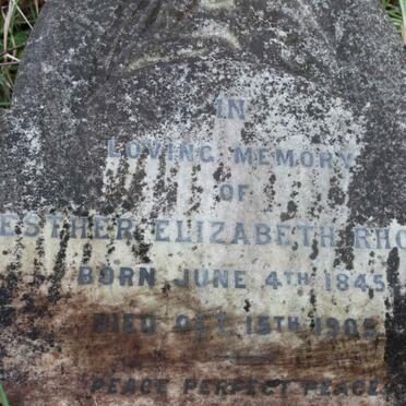 RHODE Esther Elizabeth -1945-1905