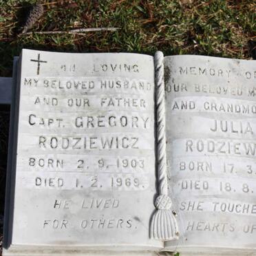 RODZIEWICZ Gregory  1903-1969 &amp; Julia 1910-1997