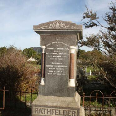 RATHFELDER Johannes -1909 &amp; Susannah Elizabeth 1836-1914 