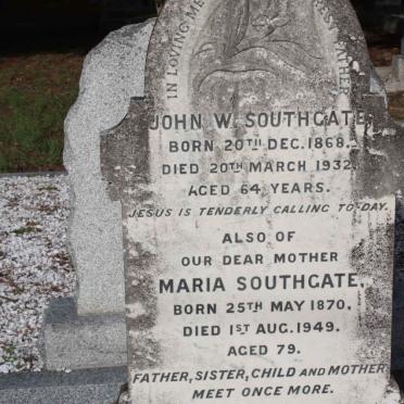 SOUTHGATE John W. 1868-1932 &amp; Maria 1870-1949