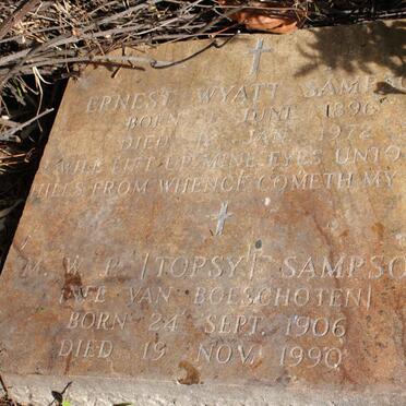 SAMPSON Ernest Wyatt 1896-1972 &amp; M.W.P. VAN BOESCHOTEN 1906-1990