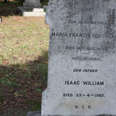 SOUTHGATE Isaac William -1967 &amp; Maria Francis -1933