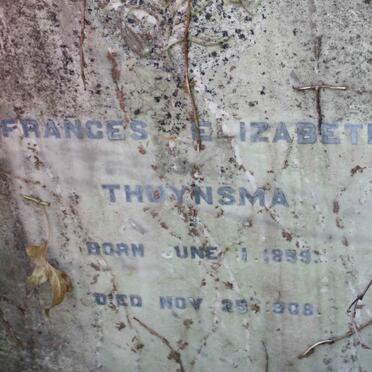 THUYNSMA Frances Elizabeth 1899-1908