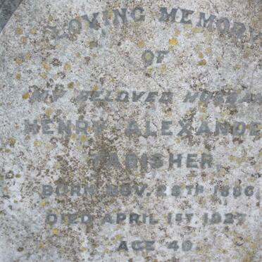 TABISHER Henry Alexander  1886-1927