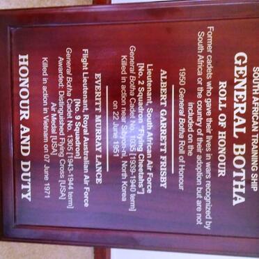 FRISBY Albert Garrett -1951 :: LANCE Everitt Murray -1971