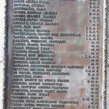 5. SATS Memorial plaque - Surnames A-K