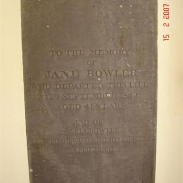 BOWLER Jane -1849 :: BOWLER Maria -1881
