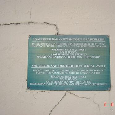 3. Plaque - explaining the restoration of the vault