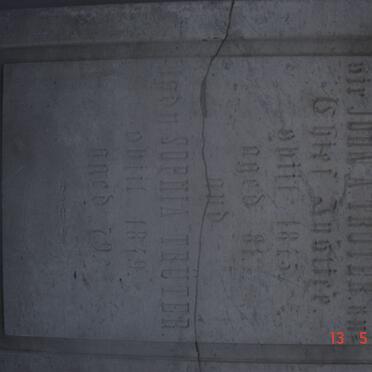 TRUTER John A. -1845 &amp; Sophia -1849