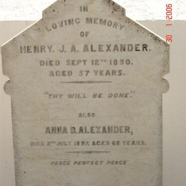 ALEXANDER Henry J.A. -1890 &amp; Anna B. -1897