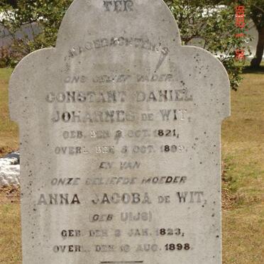 WIT Constant Daniel Johannes, de 1821-1899 &amp; Anna Jacoba UIJS 1823-1898