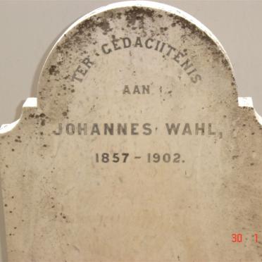 WAHL Johannes 1857-1902