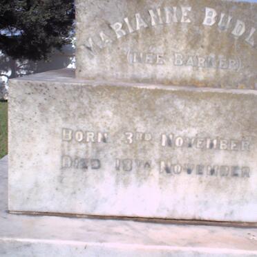BUDLER Marianne nee BARKER 1827-1903
