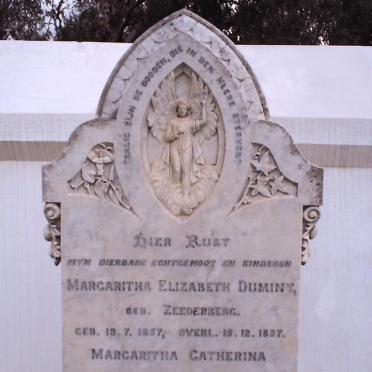 DUMINY Margaretha Elizabeth Duminy nee ZEEDERBERG 1857-1897 :: DUMINY Margaritha Catharina Elizabeth :: DUMINY Baby Boy
