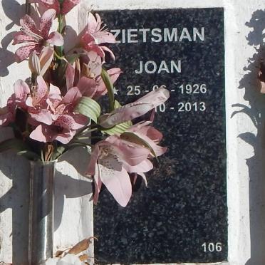 ZIETSMAN Joan 1926-2013