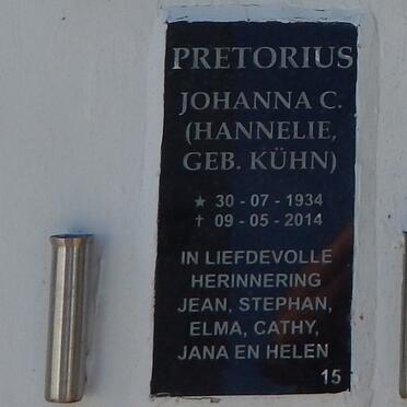 PRETORIUS Johanna C. nee KUHN 1934-2014