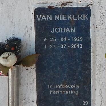 NIEKERK Johan, van 1929-2013