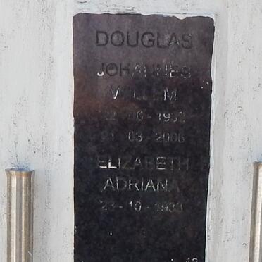 DOUGLAS Johannes Willem 1932-2006 &amp; Elizabeth Adriana 1933-