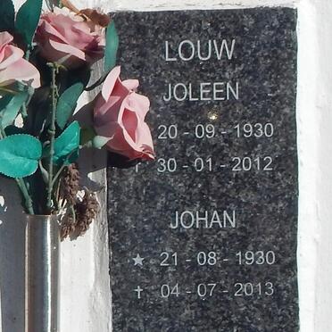 LOUW Johan 1930-2013 &amp; Joleen 1930-2012