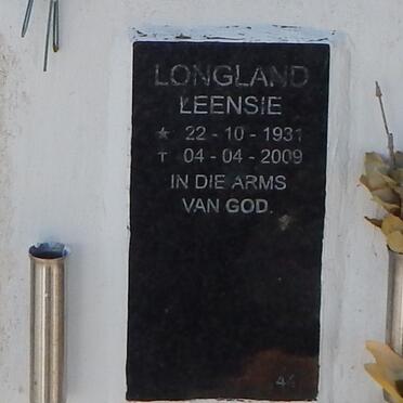 LONGLAND Leensie 1931-2009
