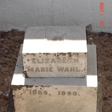 WAHL Elizabeth Marie 1889-1890