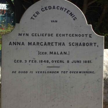 SCHABORT Anna Margaretha nee MALAN 1845-1881