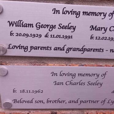 SEELEY William George 1929-1991 & Mary Caroline 1937-2004 :: SEELEY Ian Charles 1962-2023