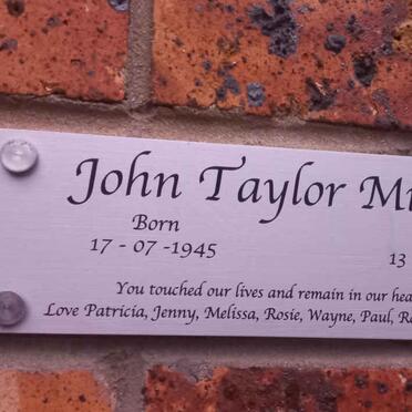 MILBURN John Taylor 1945-2019