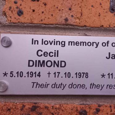 DIMOND Cecil 1914-1978 & Janet MacLiesh 1916-2007
