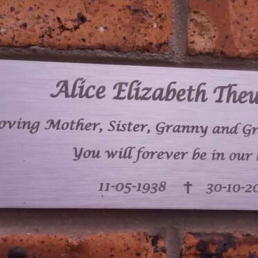 THEUNISSEN Alice Elizabeth 1938-2018