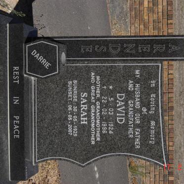 ARENDSE David 1924-1996 &amp; Sarah 1925-2007
