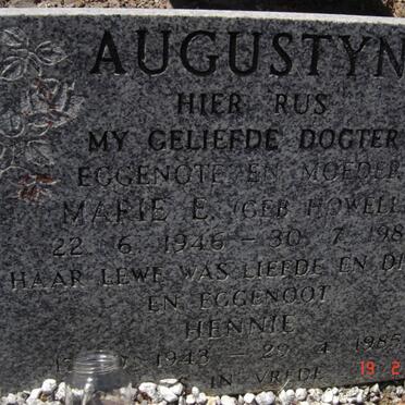 AUGUSTYN Hennie 1943-1985 &amp; Marie E. HOWELL 1946-1983
