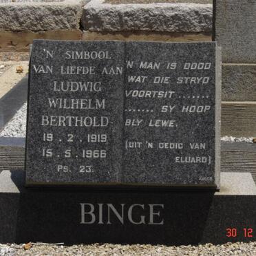 BINGE Ludwig Wilhelm Berthold 1919-1966
