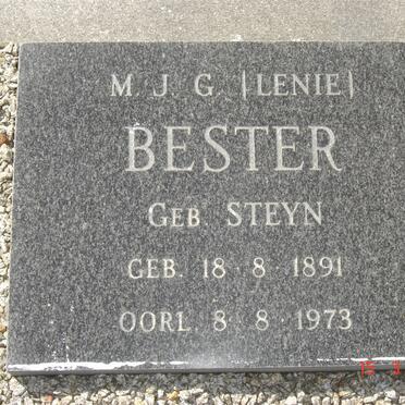 BESTER M.J.G. nee STEYN 1891-1973